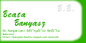 beata banyasz business card